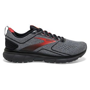 Brooks Transmit 3 Road Running Shoes - Mens, Grey/Black/Red | IE-PKJ932416